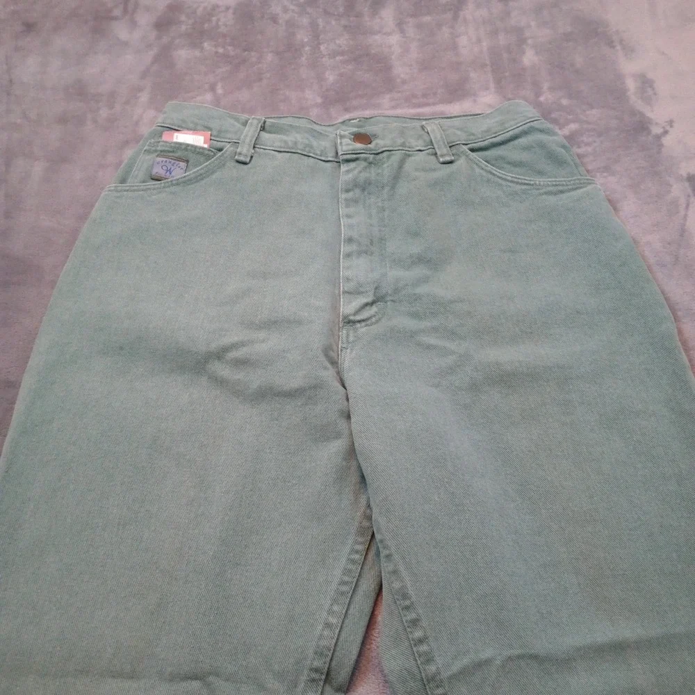 Wrangler Jeans Women 12 Kiwi Green High Rise Straight Leg USA Made Western VTG‎